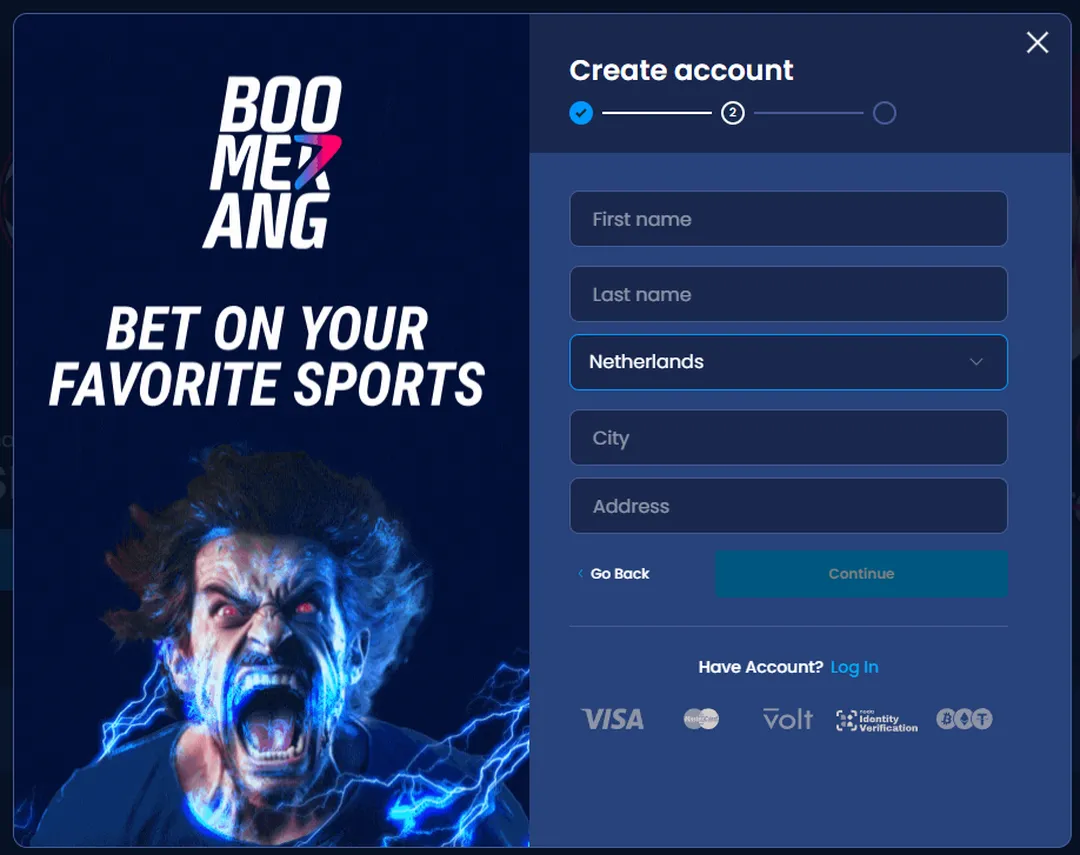 Boomerang Bet Sign Up